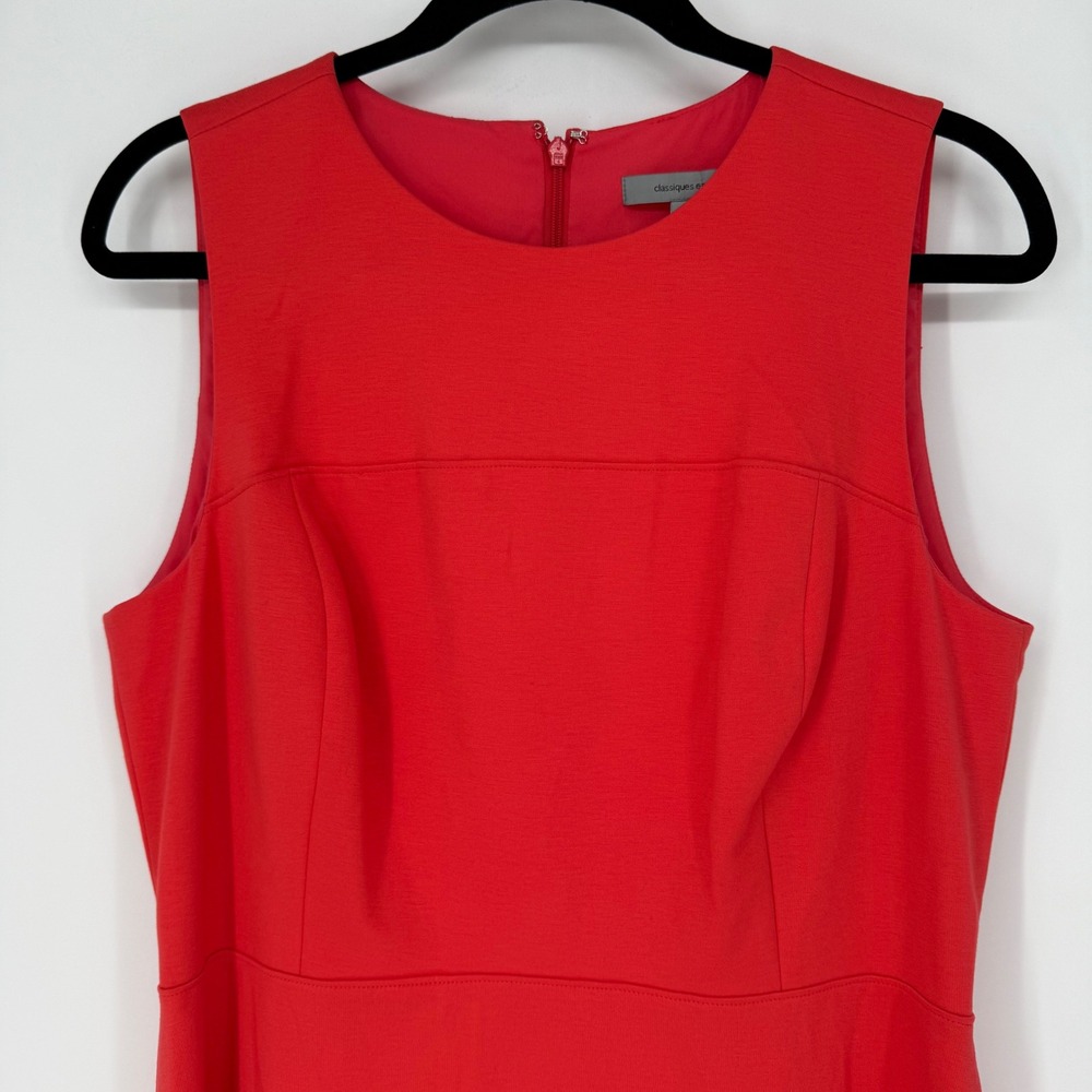 CLASSIQUES ENTIER CORAL RED SHEATH DRESS SIZE 12 - Picture 5 of 9